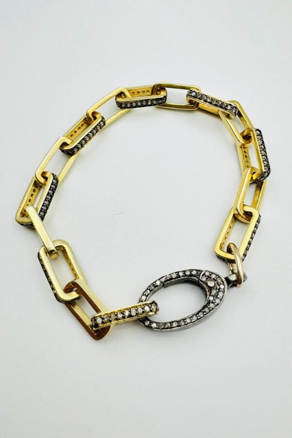 DIAMOND LINK AND CLASP BRACELET